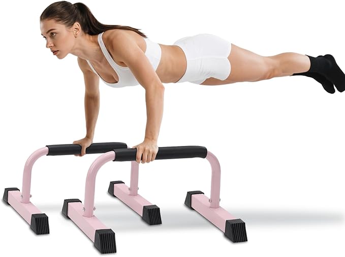 Push Up Bars: Sweat-resistant Parallettes Bar for Handstands L-sit & Dip, No Wobbling Strength Training Pushup Stands for ...