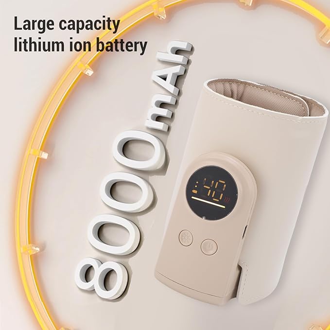 Cordless Baby Bottle Warmer, Portable Fast Baby Milk Warmer Breastmilk Warmer with Intelligent Temperature Adjustment for Home Travel Nighttime Feedings