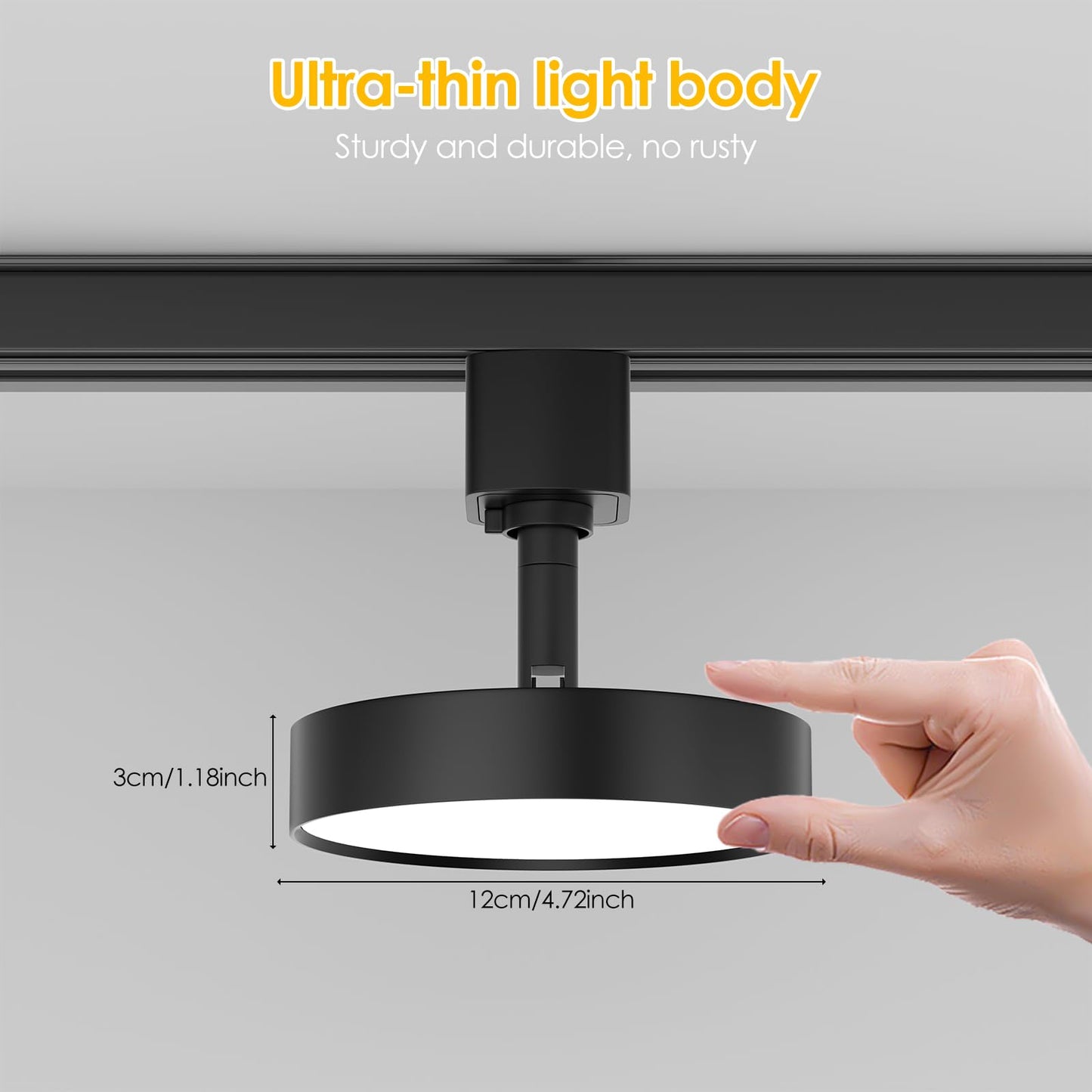 Tuyubee Diffuse Led Track Lighting Heads H Type Track Light Heads Dimmable Kitchen Track Lighting Fixtures Ceiling  Compatible With H Track Rails - Flicker Free Cri90+ 3000K 12W 1000Lm  4 Pack Black