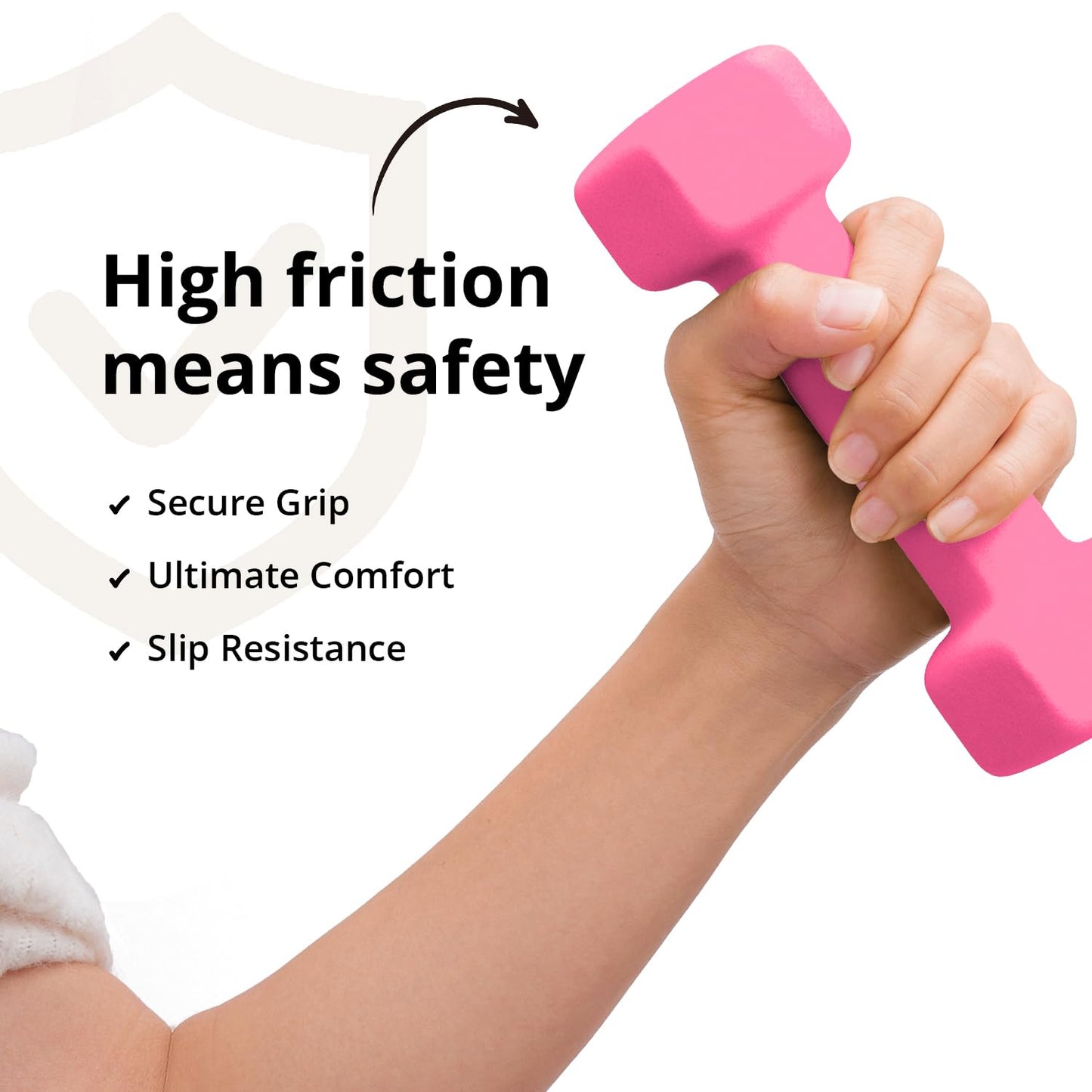Portzon Weights Dumbbells 10 Colors Options Compatible with Set of 2 Neoprene Dumbbells Set,1-15 LB, Anti-Slip, Anti-roll, Hex Shape Pink