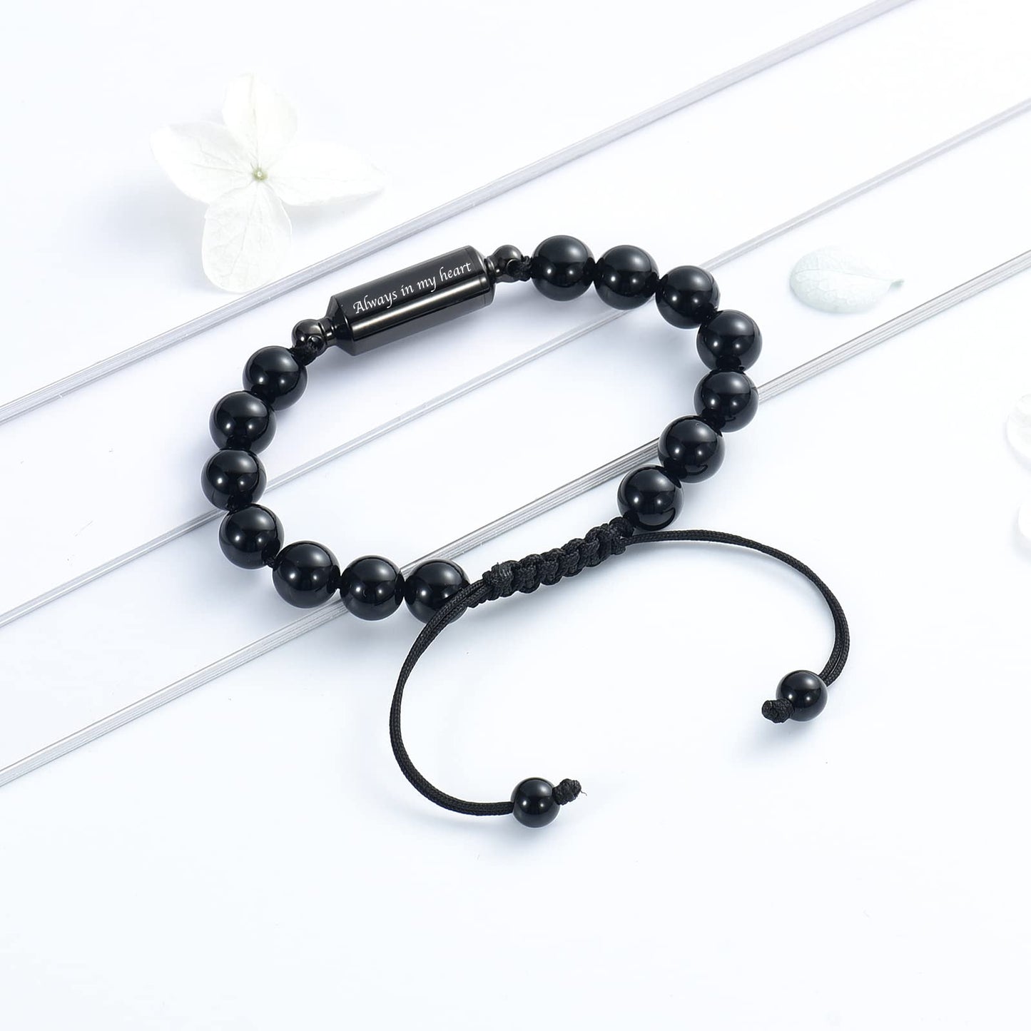 zeqingjw Stainless Steel Adjustable Cremation Bracelet for Ashes - Memorial Keepsake Bangle for Women Men