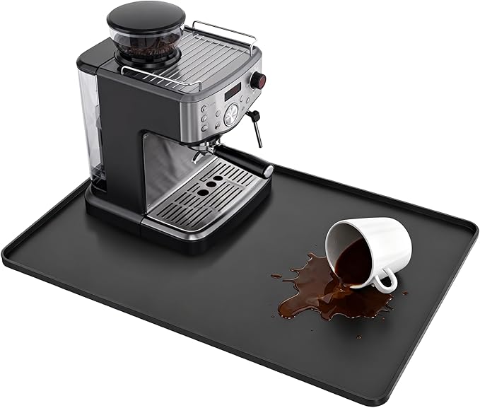 WZGUSXN 24-inch Coffee Mat - Heat Resistant Silicone for Coffee Bar & Kitchen Counter - Bar Mat for Countertops - Decor Un...