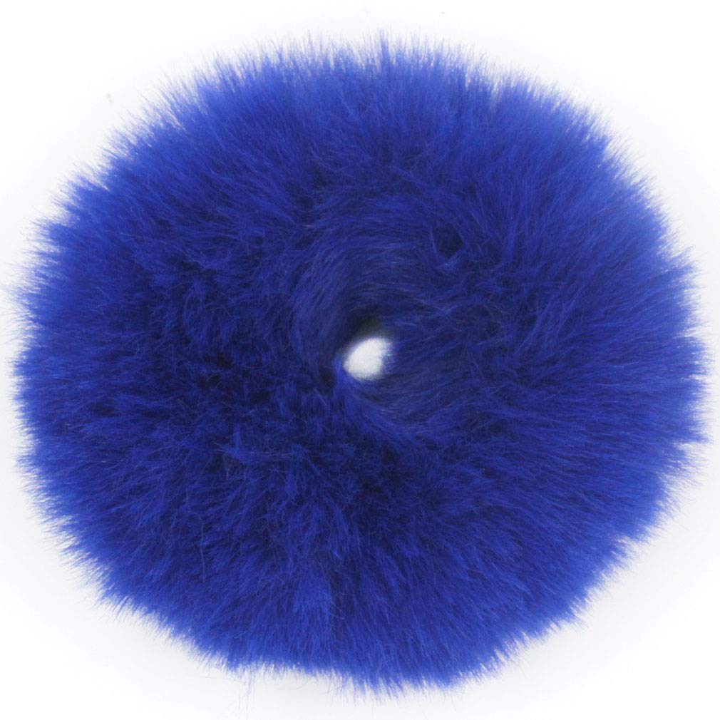 2pcs Pack Furry Faux Fur Hair Scrunchies Artificial Fur Hair Bobbles Elastic Hair Band Rope Wristband Ponytail Accessories Royal
