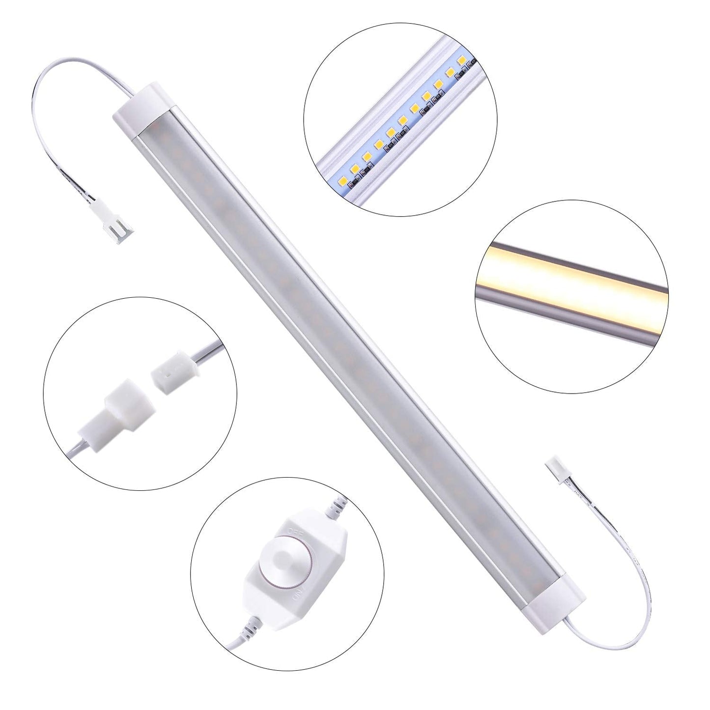 LABOREDUCER LED Under Cabinet Lighting 6 Pack, Dimmable 12in, Warm White 2700K, Ultra Slim Aluminum