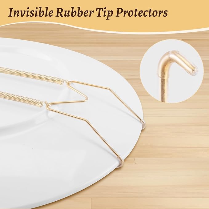 3 Pack 12/14/16 Inch Decorative Plate Medium Plate Hangers for The Wall, Invisible Stainless Steel Wall Hangers for Display with Hooks, for Platter/Dish/Picture
