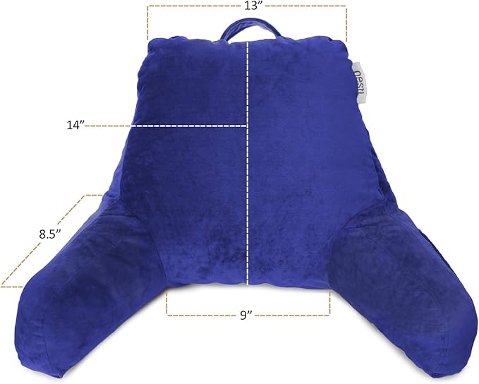 Nestl Reading Pillow for Kids, Small Bed Pillow, Back Pillow for Sitting in Bed, Memory Foam Chair Pillow, Reading & Bed Rest Pillows, Royal Blue Back Pillow for Bed, Arm Pillow with Pockets