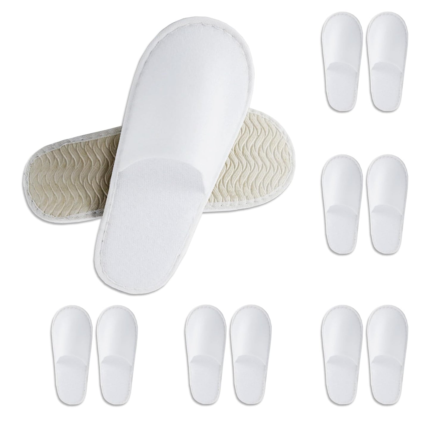 CarryEpic Disposable Slippers for Guest, 6 Pairs Spa Hotel House Slippers for Shoeless Home Bulk Indoor Slippers for Women Men P