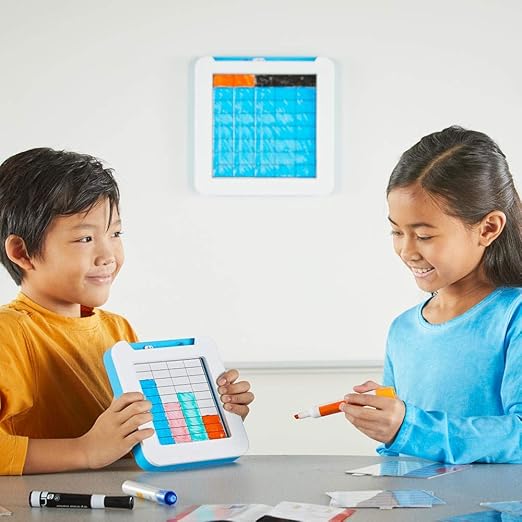 hand2mind Build-A-Grid, Dry Erase Multiplication, 3rd Grade Math, Multiplication Manipulatives, Fraction Manipulatives, Multiplication Game, Montessori Math, Homeschool Supplies (Set of 1)