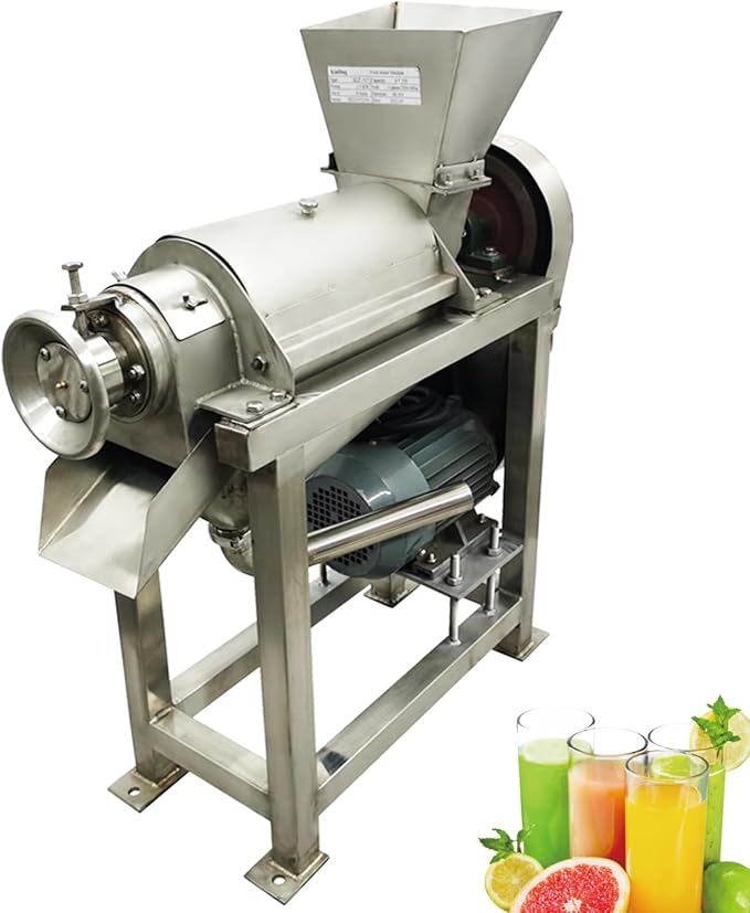 220V 3PH Commerical Fruit and Vegetable Juicer 0.5T/H Stainless Steel Fruit Juice Extractor Machine Industrial Automatic Spiral Multi-Functional Juicer 1500W