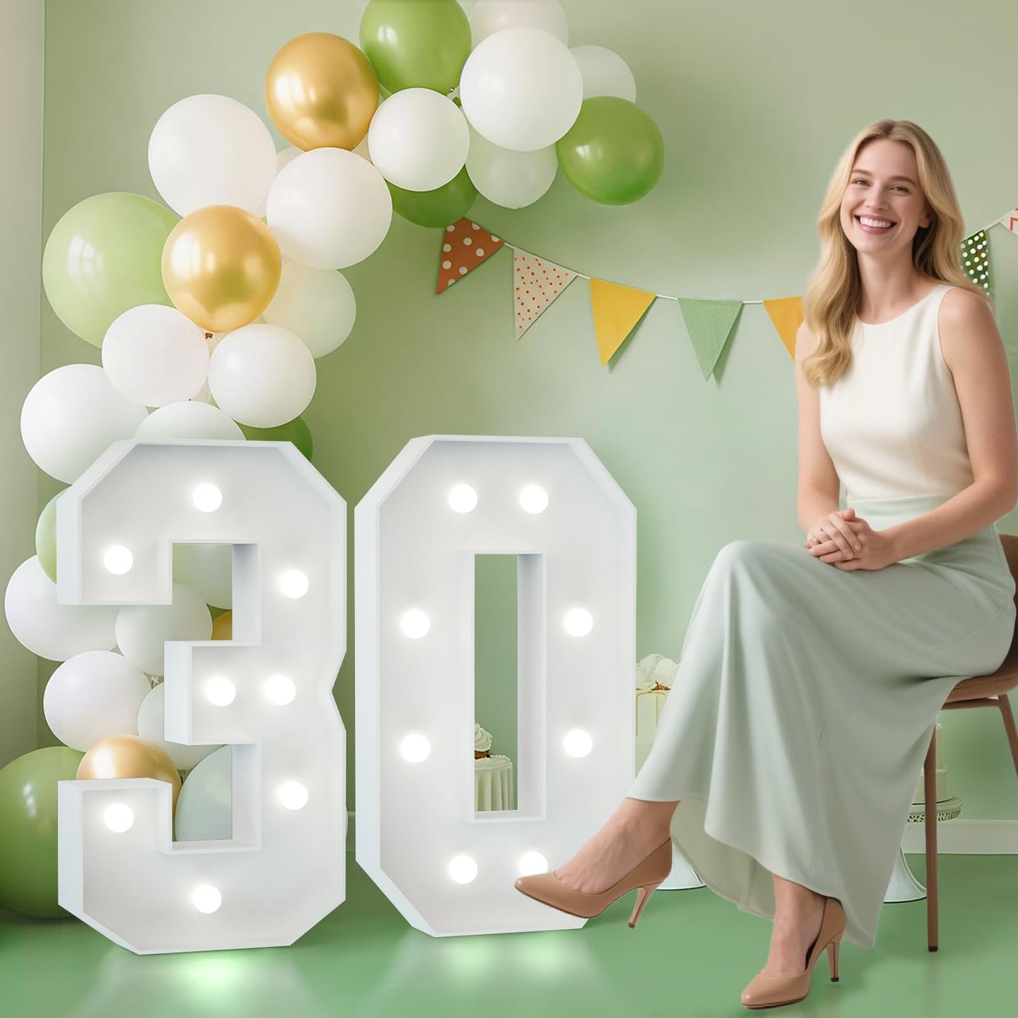 Joymuse 2.3Ft 30 Marquee Numbers  30 Light Up Numbers Numero 30 Para Cumpleaos For Birthday Party Anniversary Backdrop