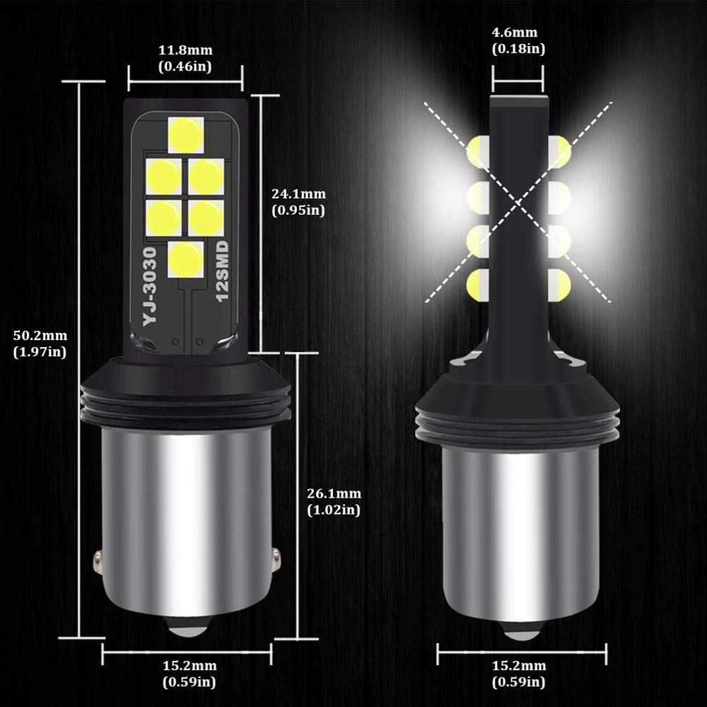 Socal-Led Lighting 1156 Ba15S Amber Yellow Led Turn Signal Bulb Advanced 3030 Smd Bright Colorful Drl Brake Lamp Parking Tail Light  Pack Of 2