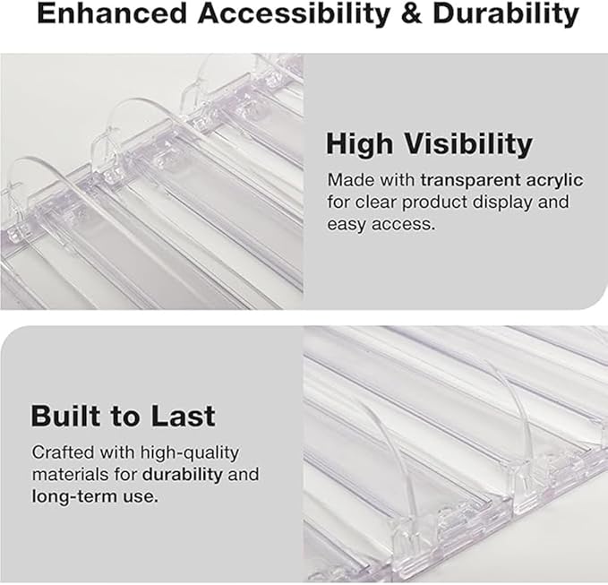Pack of 3 Shelf Pushers – Spring-Loaded Display Organizer for Convenience Stores – Automatic Case Stand Pushers Rack for Gondola Shelves 15" & Above