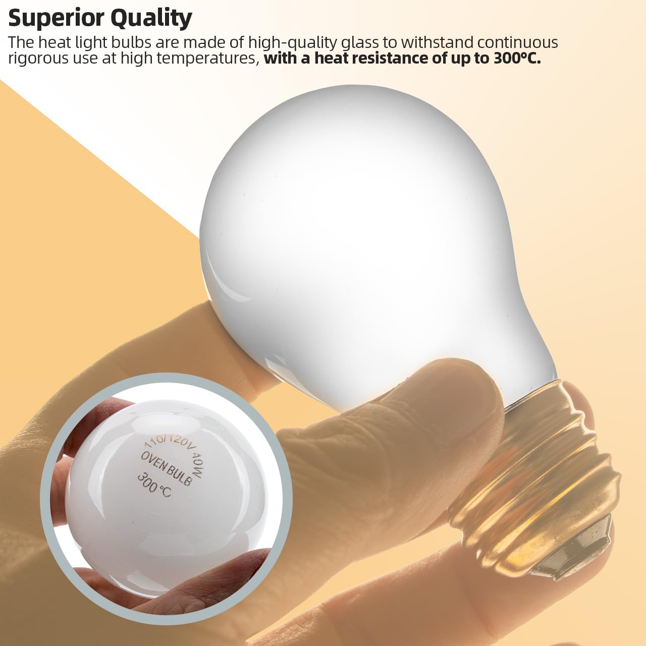 GRONGU 02.30.265.00 40 Watt Light Bulb Compatible with Hatco Heat Lamp Bulb, 120V E26 Oven Light Bulb 40W High Temp, 8 Packs