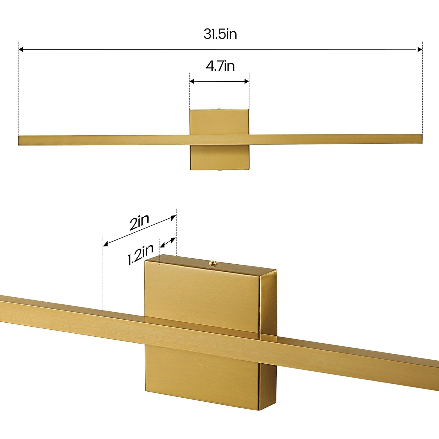 Epinl Gold Vanity Lights For Bathroom - 31.5 Inch Brushed Gold Bathroom Light Fixtures Over Mirror 22W Led Dimmable Wall Sconce Lighting Fixture 5Cct Vanity Light Bar For Bathroom Bedroom