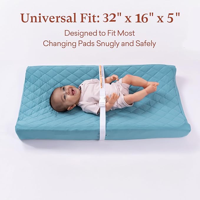 Quilted Changing Table Cover (2-Pack) Fitted Diaper Changing Pad Cover, Soft Breathable Ideal for Boys Girls (2-Pack)