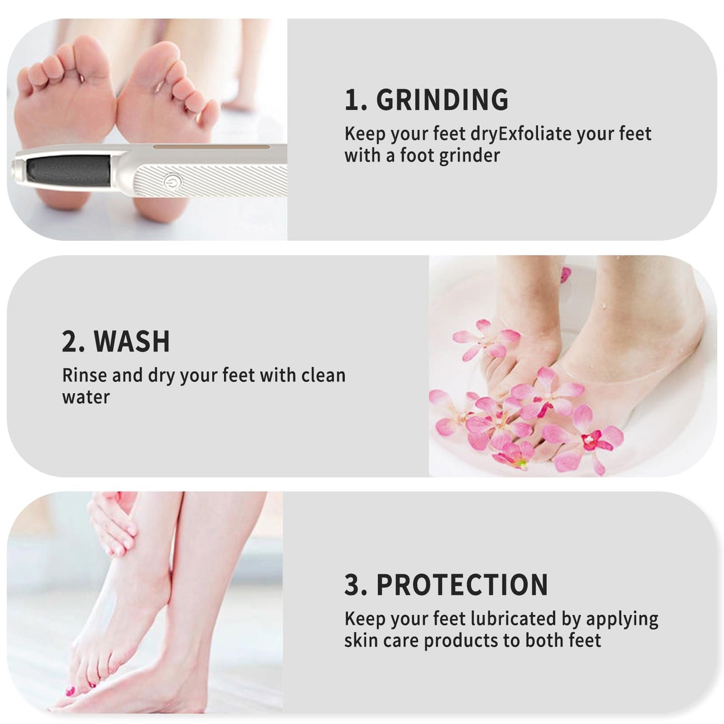 Electric Callus Remover for Feet Equipped with 2 Grinding Heads,Electric Foot Callus Remover for Dry/Dead/Cracked, Callus Remove