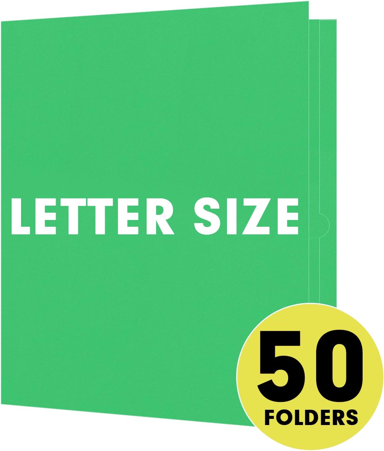 50 Pack 2 Pocket Folders - Letter Size, Green