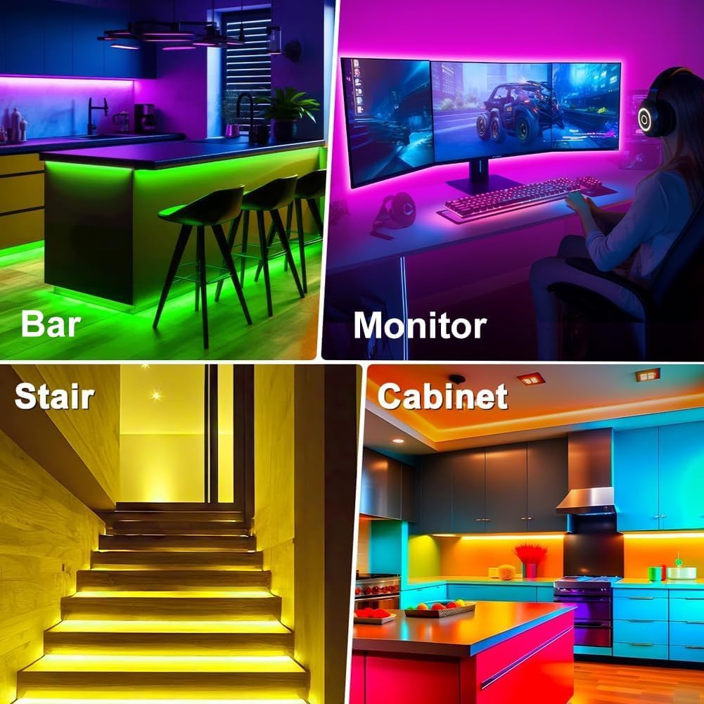 Pstar Rgb Led Backlight For 32-45 Tvs, 9.84Ft Music Sync, Usb Powered, Remote & App Control, Vinyl Material