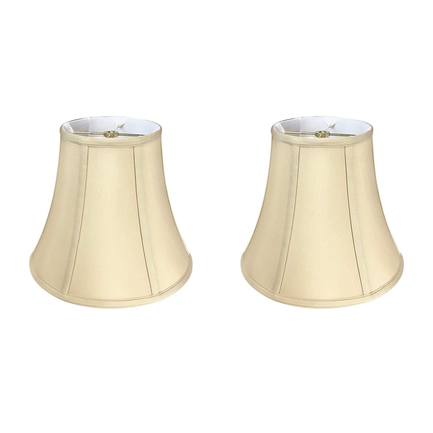 Royal Designs, Inc. True Bell Basic Lamp Shade 8inx16inx12.625in Beige 2-Pack Model BSO-704-16BG-2 Faux Silk
