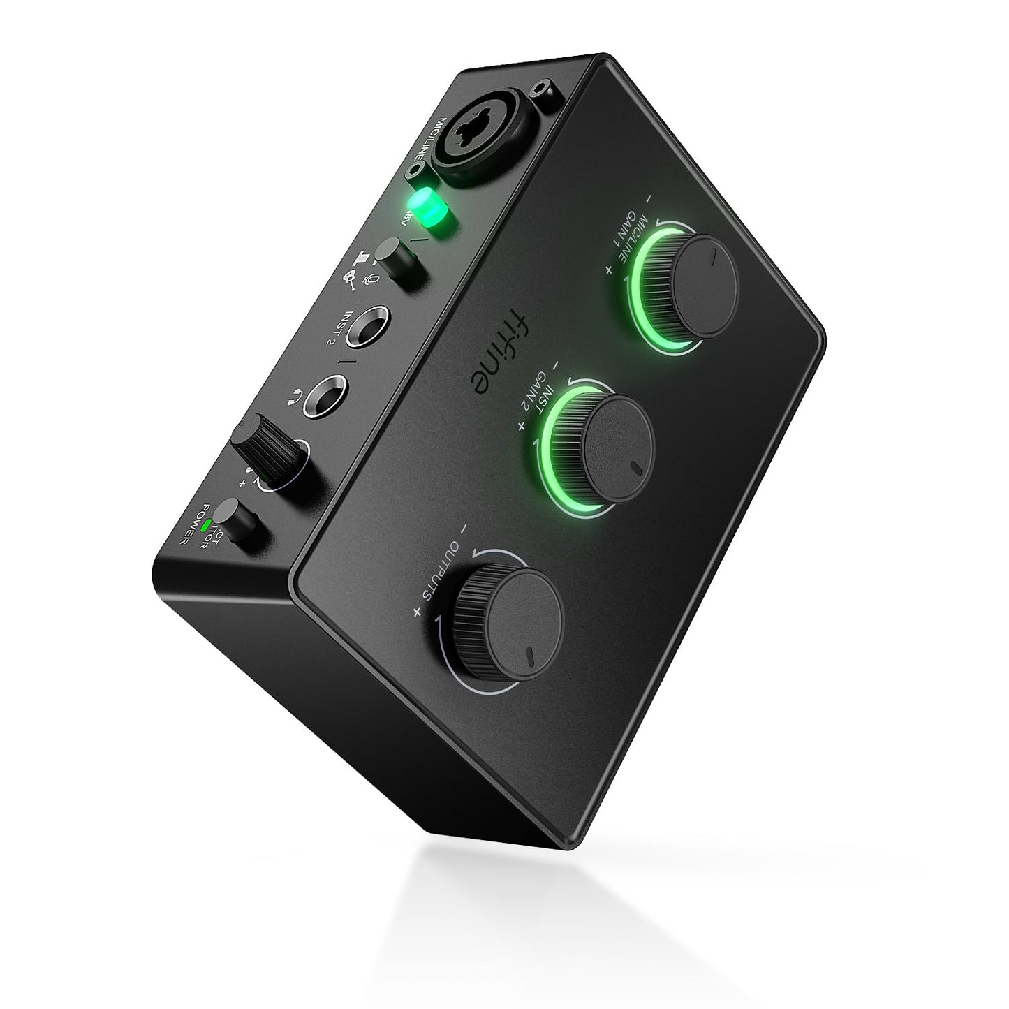 FIFINE PC Audio Mixer for Recording Music, USB Interface for Streaming and Podcasting with XLR, Monitor, 48V Phantom Power, Gain