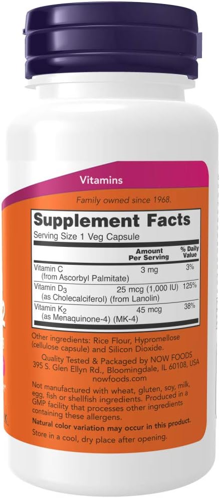 Vitamin D3 & K2, 120 Vcaps (Pack of 2)