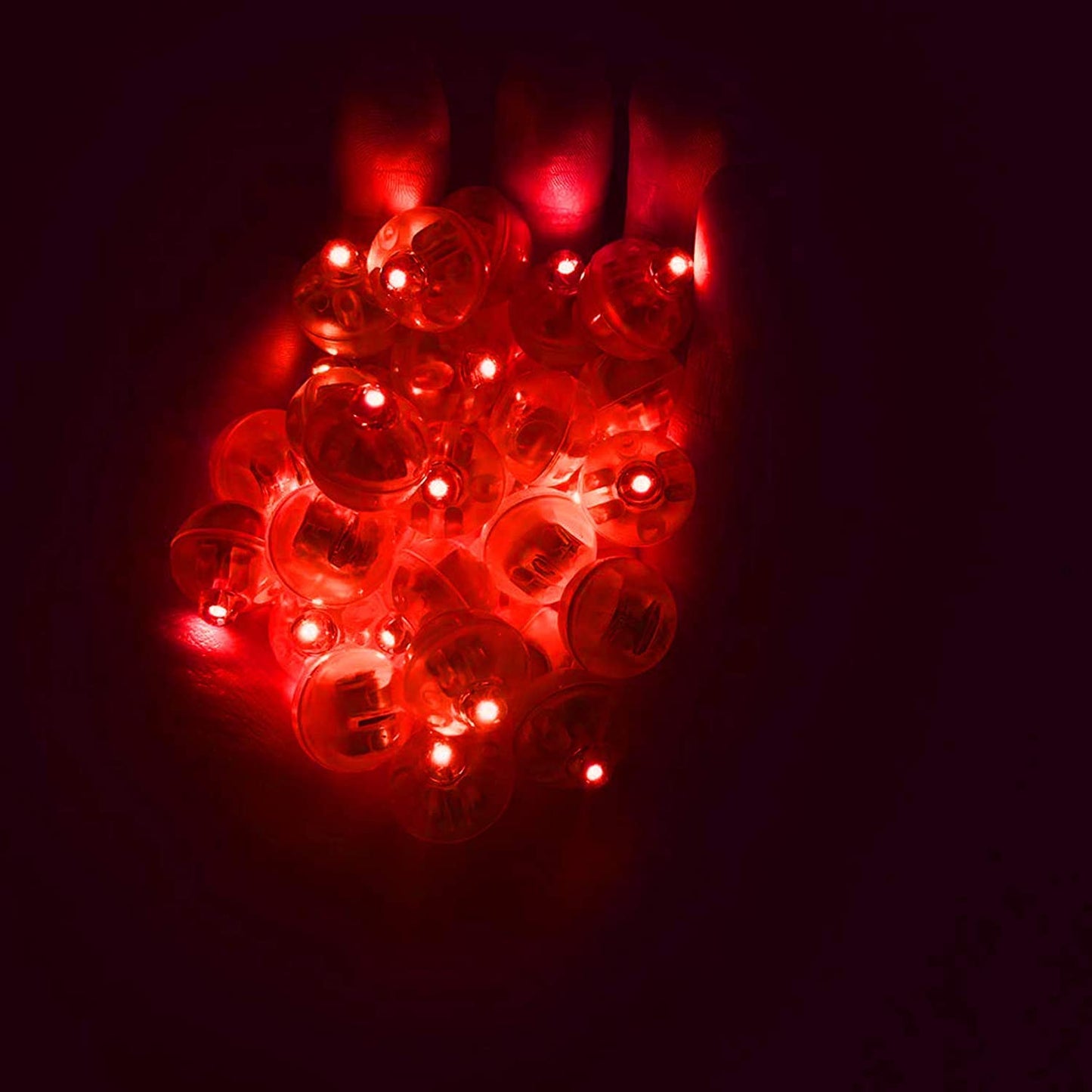 JJGoo 100Pcs Red LED Balloon Lights, Waterproof Flash Round Tiny Led Light for Paper Lantern Easter Egg Pumkin Birthday Party Wedding Decoration
