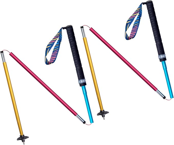 AONIJIE Trail Running Poles 2 Pcs Outdoor Trekking Poles Foldable Aluminum Alloy Sticks Quick Lock Ultralight for Camping ...