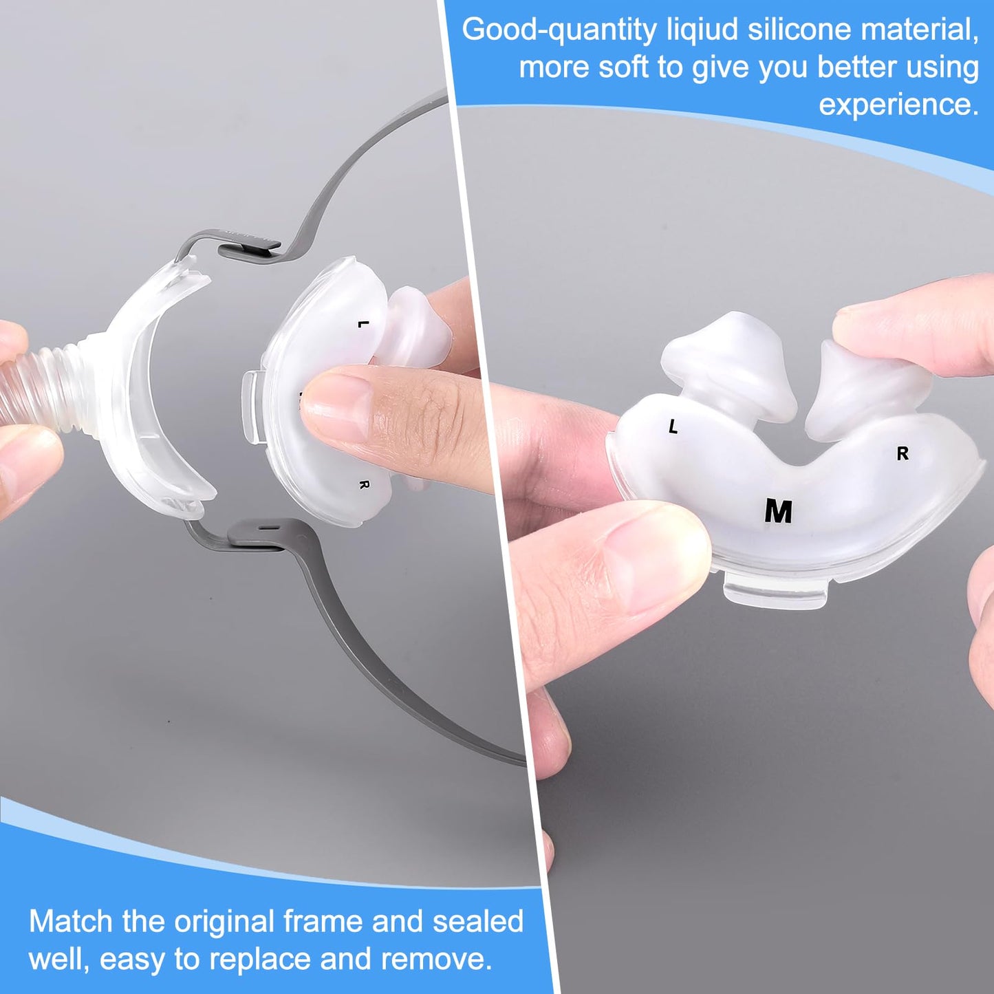 CPAP Replacement Kit for CPAP Users, M Size Nasal Pillow Cushion Kit for Airfit P10 (5 PCS)