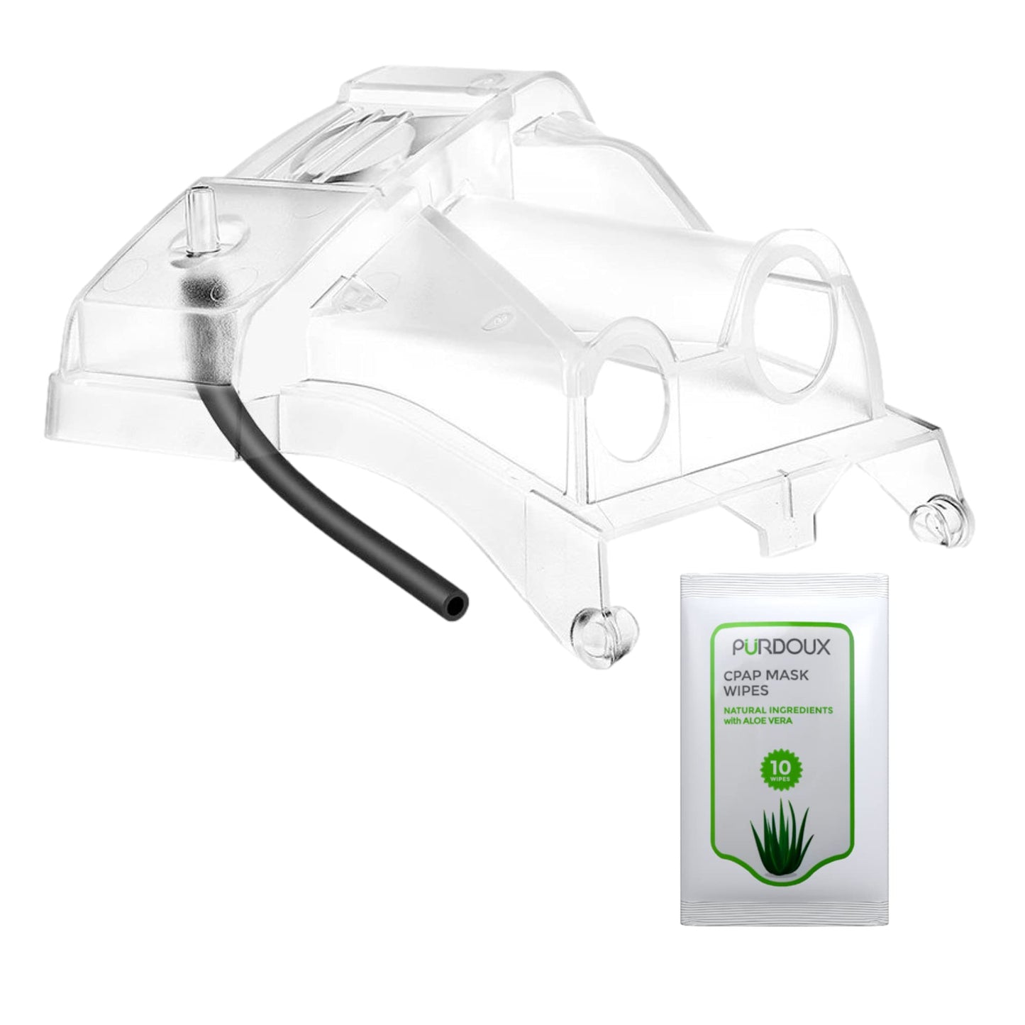 Cleaning Machine Adapter Compatible with AirCurve 10 and AirSense 10, Plus Bonus 3 Pack Wipes Bundle