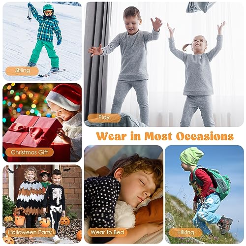 Zando Toddler Thermal Underwear Set for Kids - Winter Base Layer Long Johns for Boys Girls Long Underwear for Skiing 2-6T