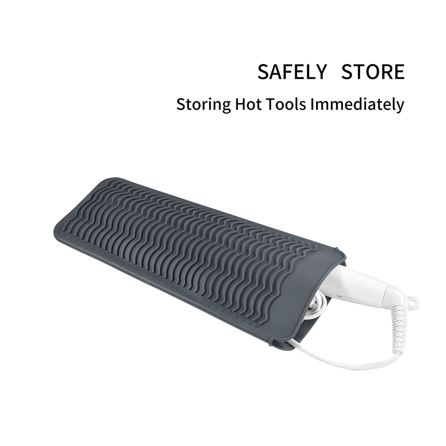EIOKIT Silicone Heat Resistant Travel Mat Pouch for Hair Straightener, Crimping Iron, Curling Wand, Flat Iron, and Styling Tools