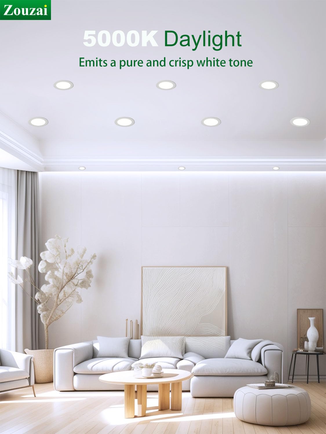 zouzai 24 Pack Ultra-Thin LED Recessed Ceiling Light, 4 Inch, 5000K Daylight, Dimmable, Aluminum, Model LBT-SRPL-19