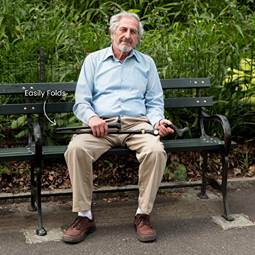 Walking Cane for Men and Women - Special Balancing Stick With 10 Adjustable Heights - Self Standing, Folding, Portable, Co...