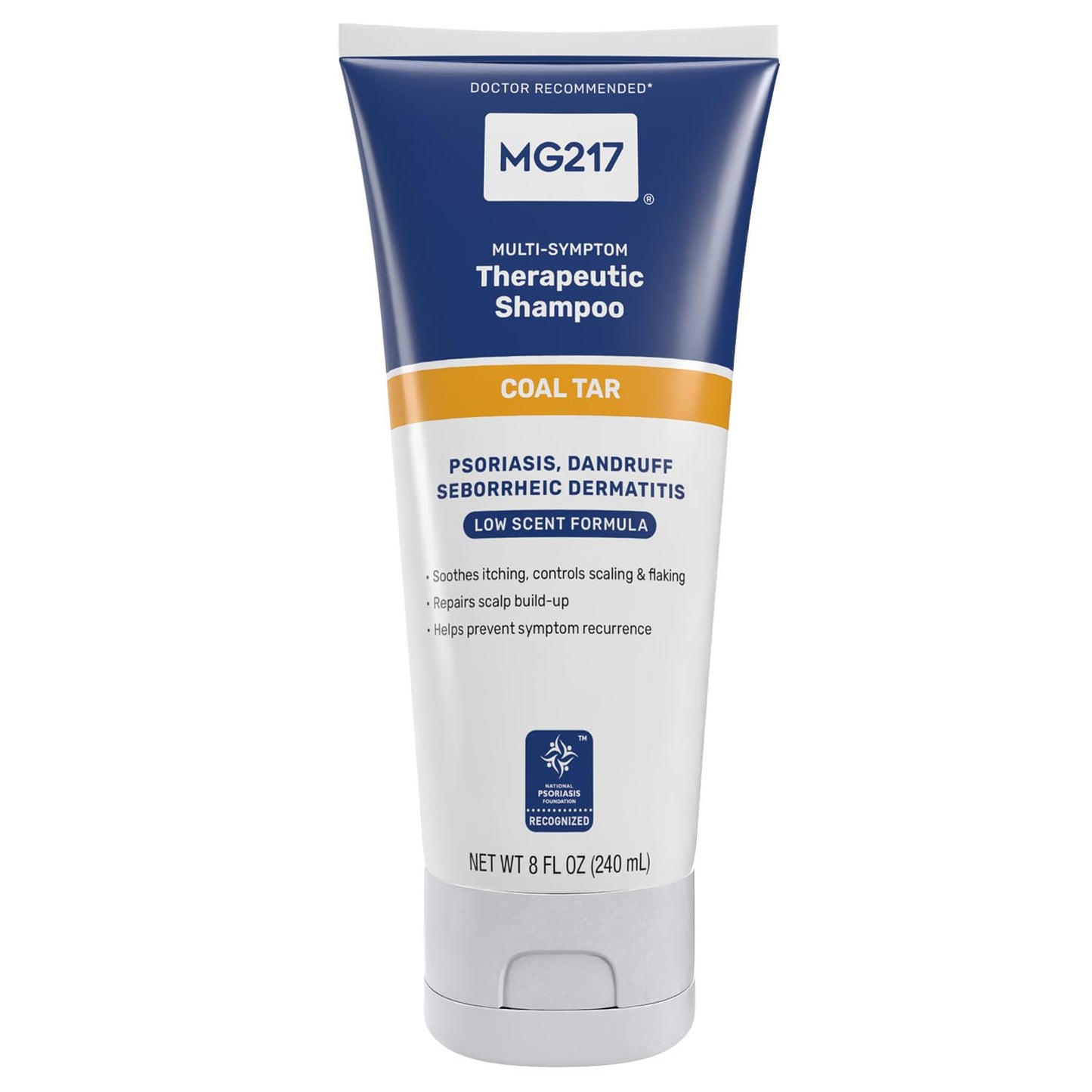 MG217 Psoriasis Shampoo with Coal Tar, Therapeutic Scalp Treatment, Controls Itching, Scaling, Flaking, Scale Buildup, Psoriasis