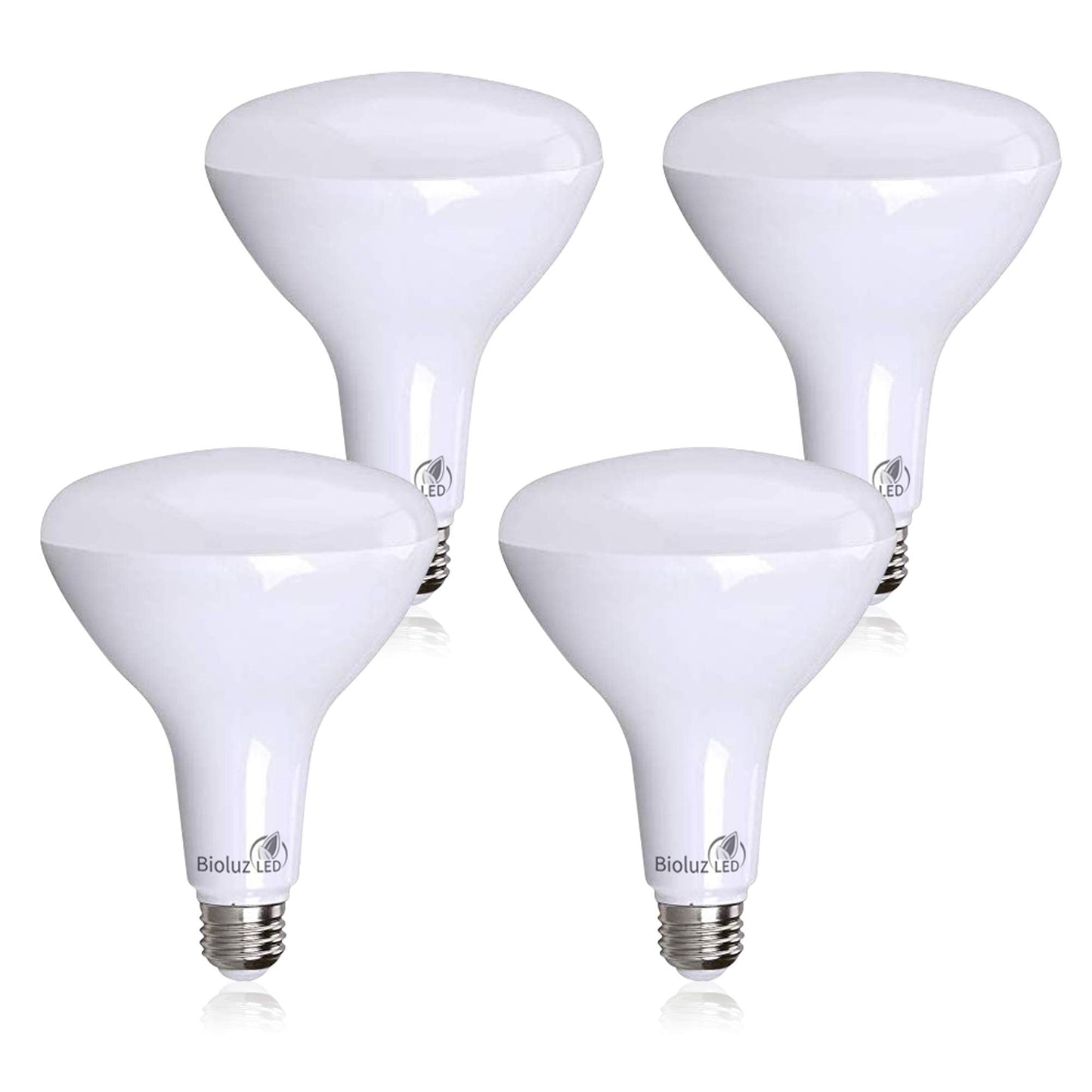 Bioluz BR40 LED Light Bulbs 16W 1400 Lumen Warm White 2700K 4 Pack Title 20 Compliant Plastic