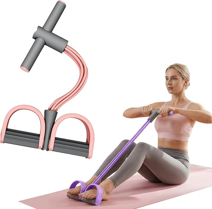 Pedal Resistance Bands with Handles, Multifunction Elastic Yoga Resistance Band, Natural Rubber Foot Pedal Resistance Band...