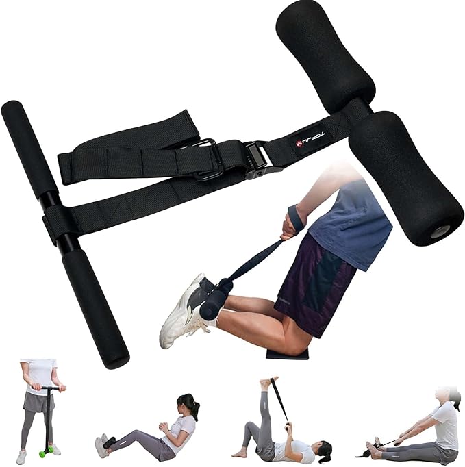 Nordic Hamstring Curl & Stretching Strap System, Full Body Flexibility & Strength Training Home Gym Equipment for Legs, Ba...