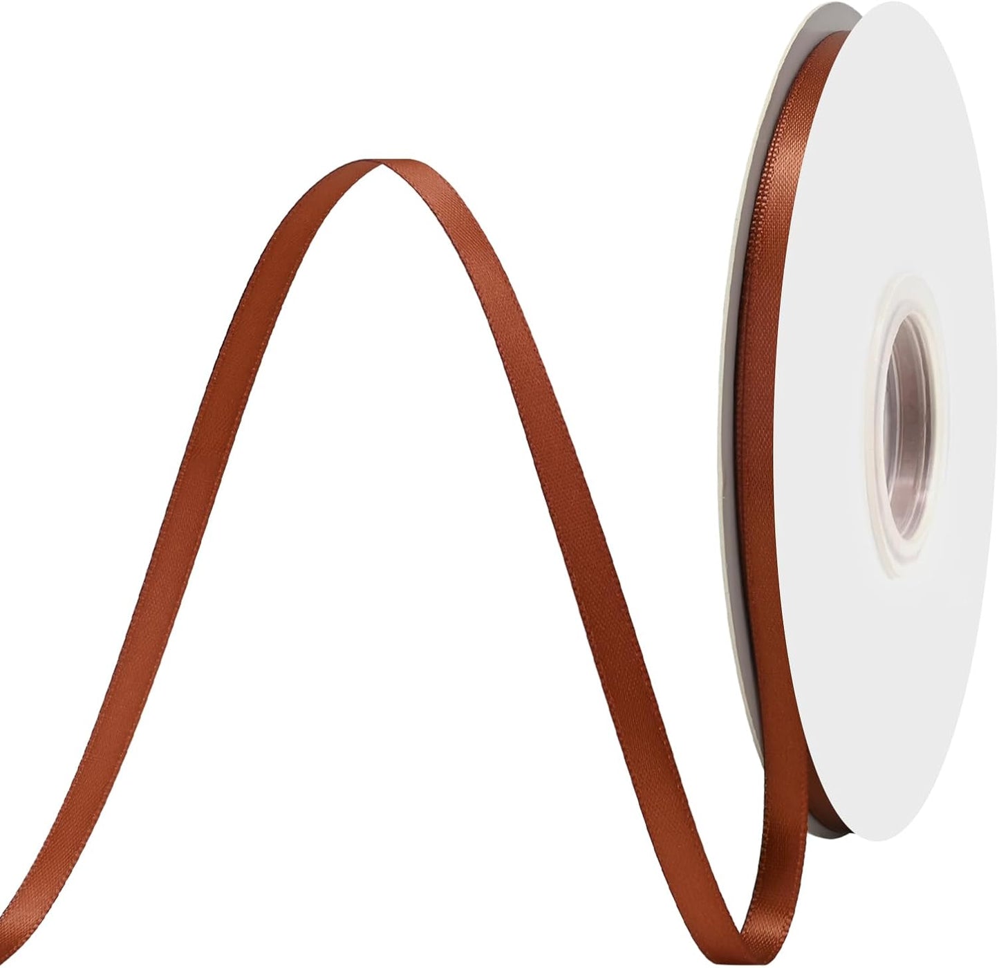 Rust Satin Ribbon 1/4" X 50 Yards Solid Color Double Faced Ribbons Perfect for Crafts Wedding Decor Bow Making Arts Sewing and More