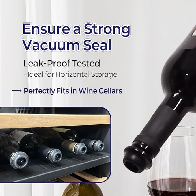 Vintorio Vacuum Wine Saver Pump with 4 Reusable Bottle Stoppers