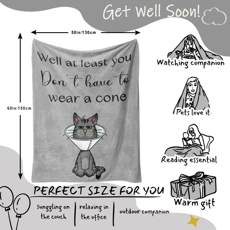 Get Well Gifts for Women/Men After Surgery, Sympathy Gift, Get Well Soon Blanket 50"X60", Feel Better/Surgery Recovery Gif...
