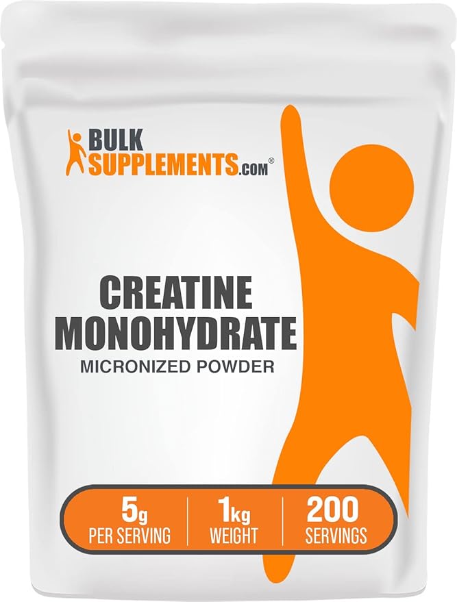 BulkSupplements.com Creatine Monohydrate Powder - Micronized Creatine Powder, Unflavored - Pure & Gluten Free, 5g (5000mg)...
