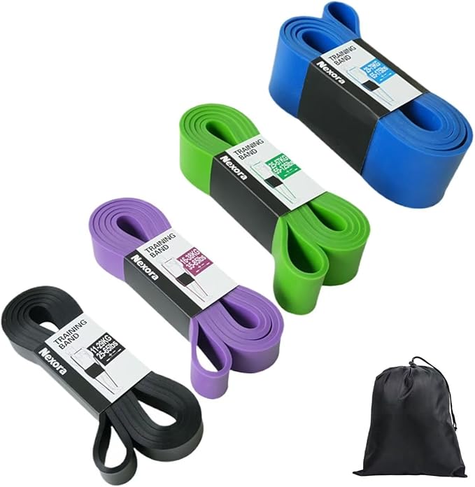 Heavy Duty Resistance Bands Set, 4 Resistance Levels 25-175LBS, 82 Inch Natural Rubber Workout Bands for Home Gym Travel, ...