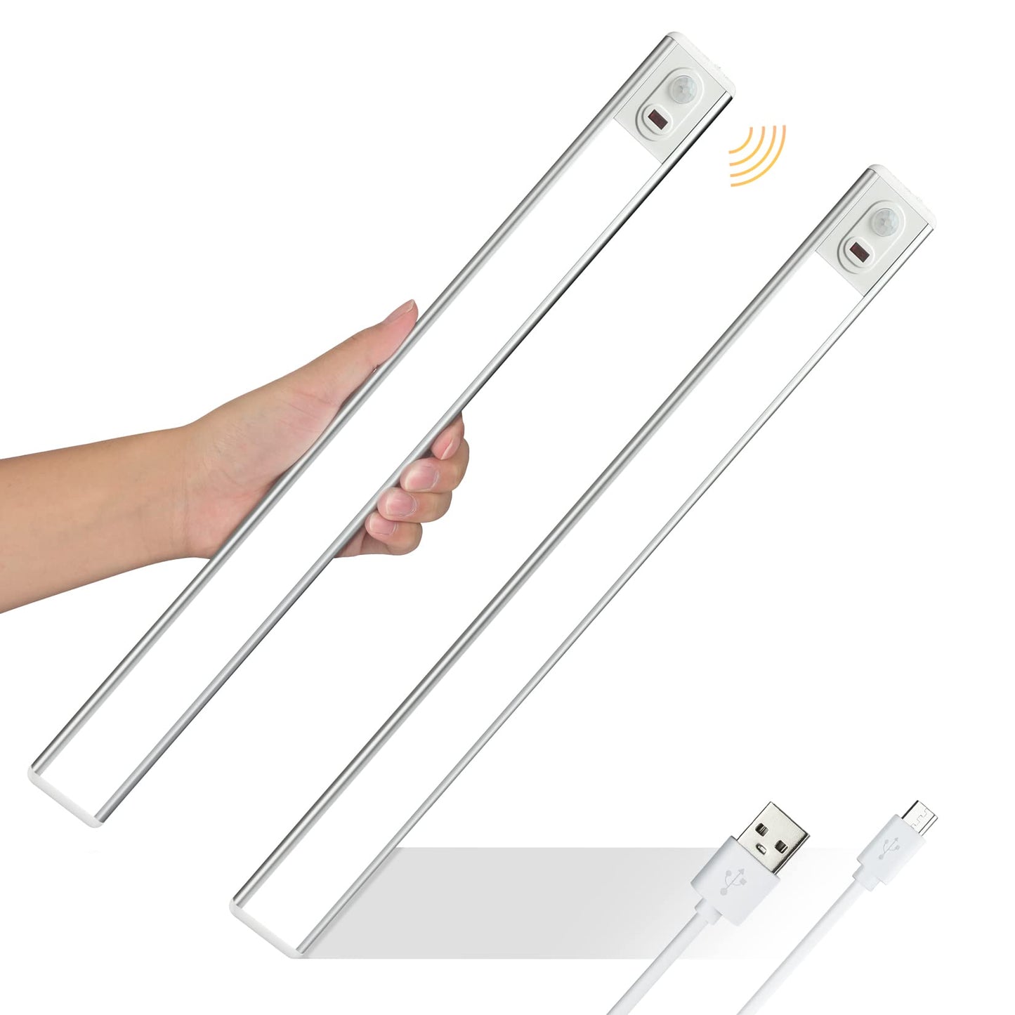 Everbrite 70Led Dimmer Under Cabinet Lighting, Motion Sensor, 2-Pack, White, Ultra Thin Design, 300 Lumen, 6000K
