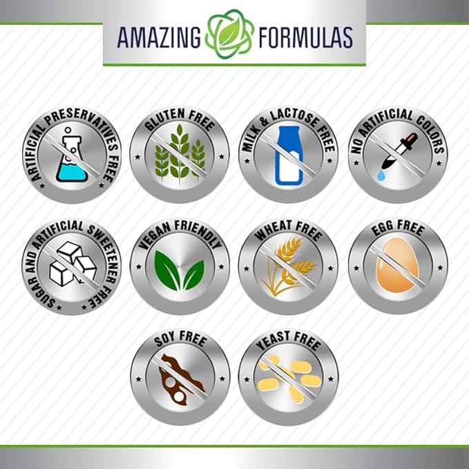 Amazing Formulas GABA Supplement | 750 Mg per Serving | 100 Veggie Capsules | Non-GMO | Gluten-Free | Made in USA | Ideal for Vegetarians