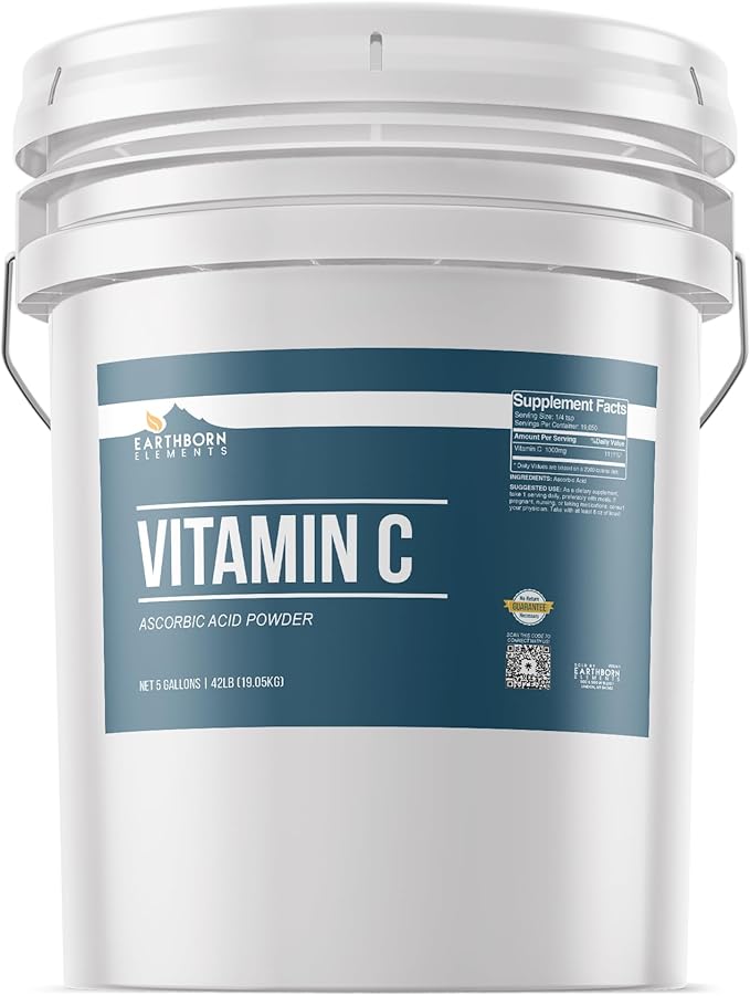 Earthborn Elements Vitamin C Powder (5 Gallon), Ascorbic Acid, Supplement & Cleaner