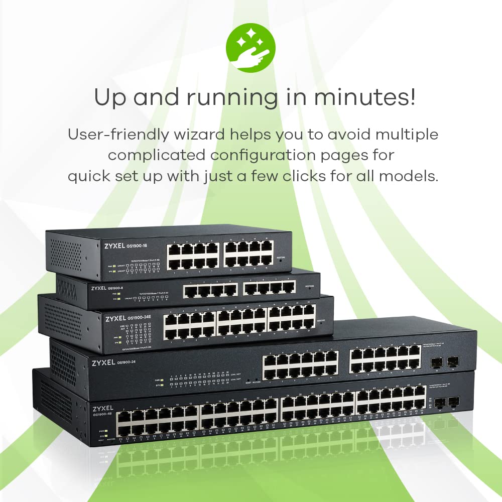 Zyxel 24-Port Poe Gigabit Switch | Smart-Managed | 24X Poe+ @170W | 2X Sfp | Rackmount [Gs1900-24Hpv2]