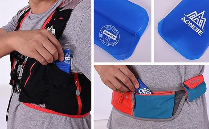 AONIJIE 2Pack of Soft Soft Folding Hydration Bottle Water Collapsible Flask BPA-Free Bottles (250ml/8.54oz)