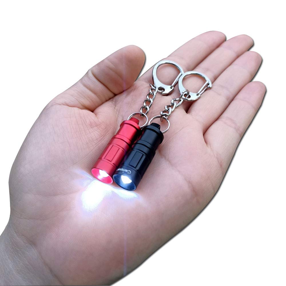 Nitefox Mini Keychain Flashlight - Bright, Long-Lasting, 2PCS, Black/Red, Ideal for Outdoor Activities and Emergencies