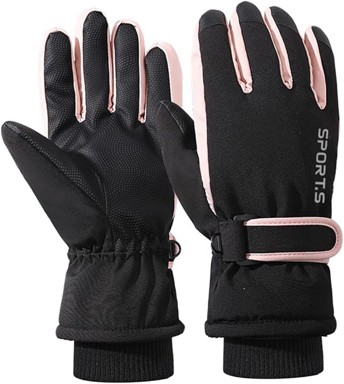 Feelorna Women Winter Ski Gloves, Waterproof Touchscreen Anti-Slip Snowboard Gloves for Skiing Sports