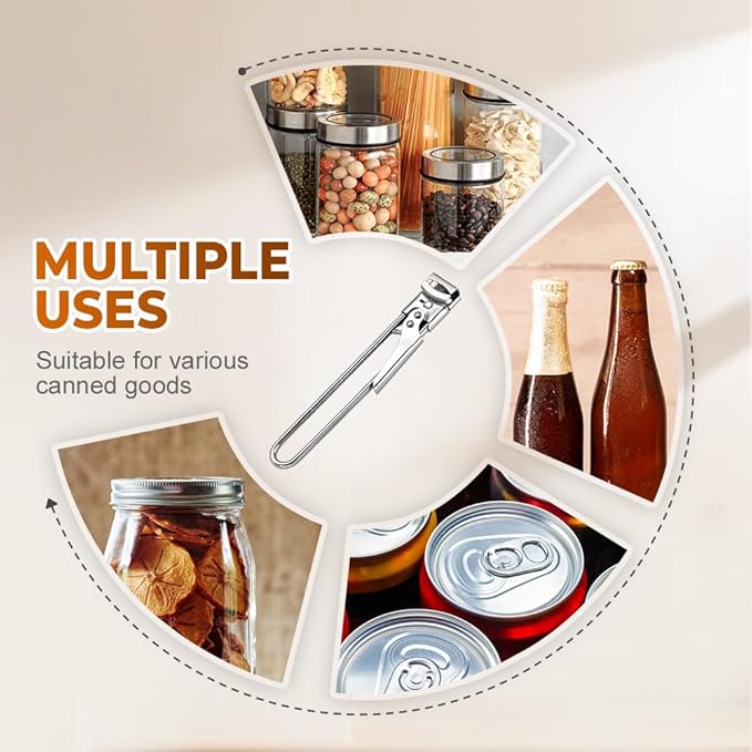 Adjustable Stainless Steel Jar Opener, 2026 New Metal Jar Opener for Canning Lids, Multifunctional Can Bottle Jar Lid Opener for Seniors (2PCS)